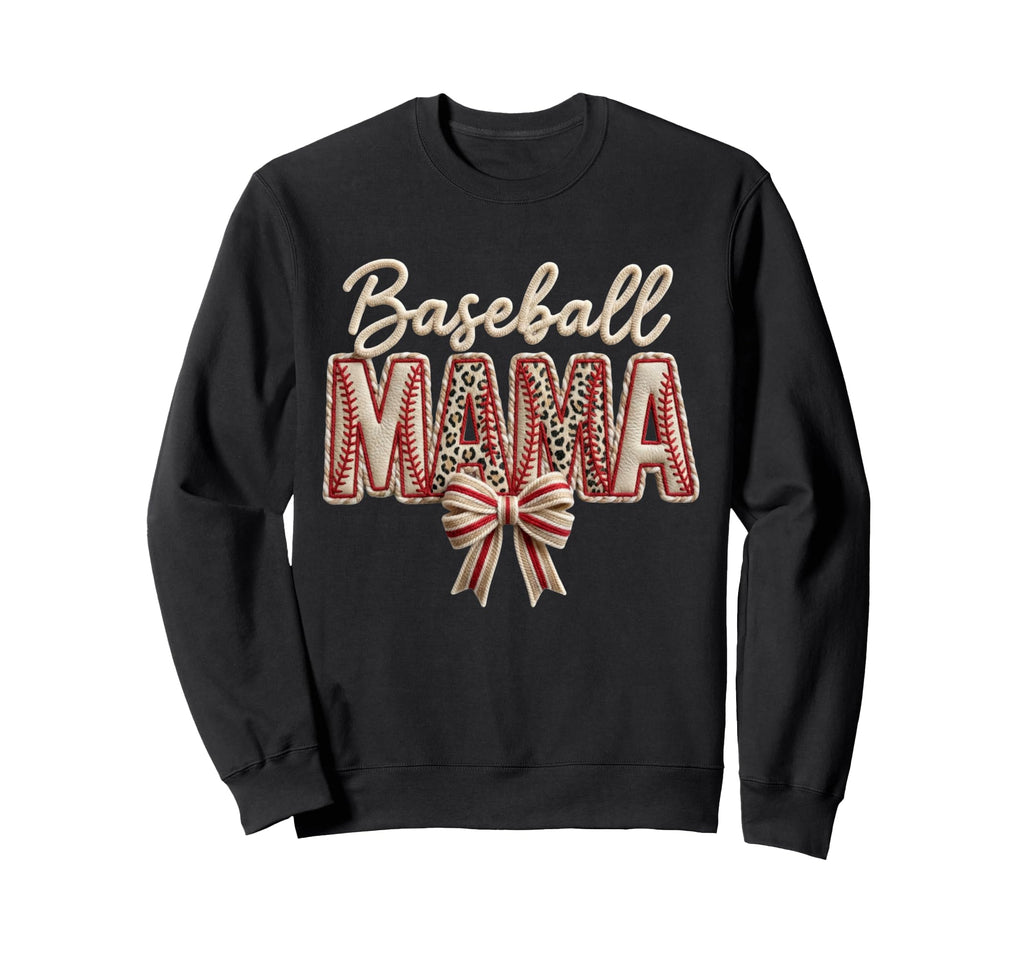 Baseball Mama Coquette Bow Game Sweatshirt - Novelty Apparel for Adults - T-Shirt, Sweatshirt, Hoodie