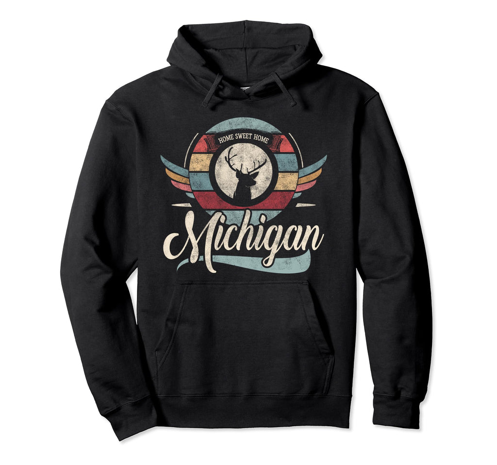 Michigan State Animal Deer Sweet Home Boho Hoodie - Novelty Apparel Unisex - T-Shirt, Sweatshirt, Hoodie