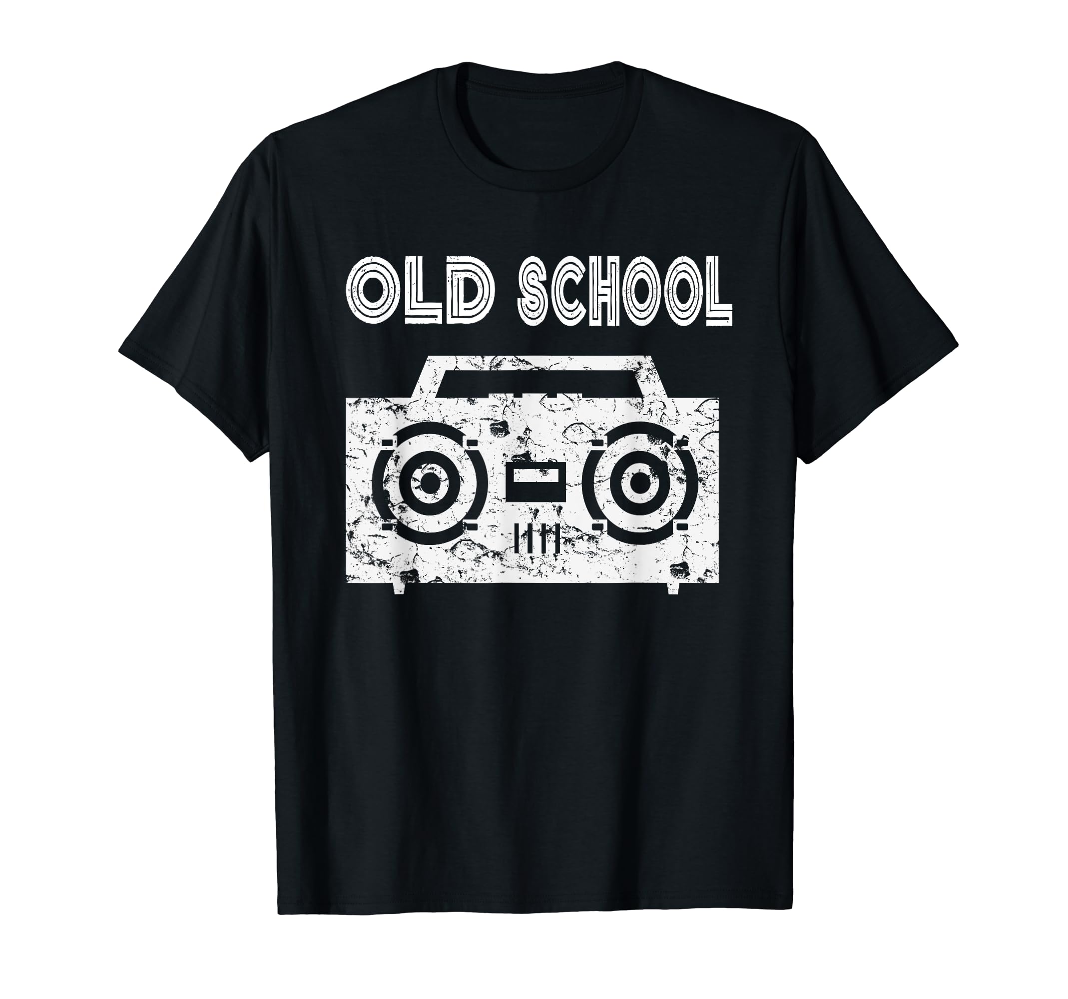 Old School Boombox Distressed 80S 90S Hip T-Shirt - Trendy Graphic Unisex - T-Shirt, Sweatshirt, Hoodie