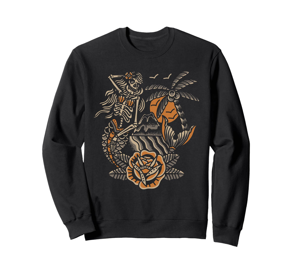 Mermaid Skeleton Traditional Sweatshirt - Streetwear Style for Adults - T-Shirt, Sweatshirt, Hoodie