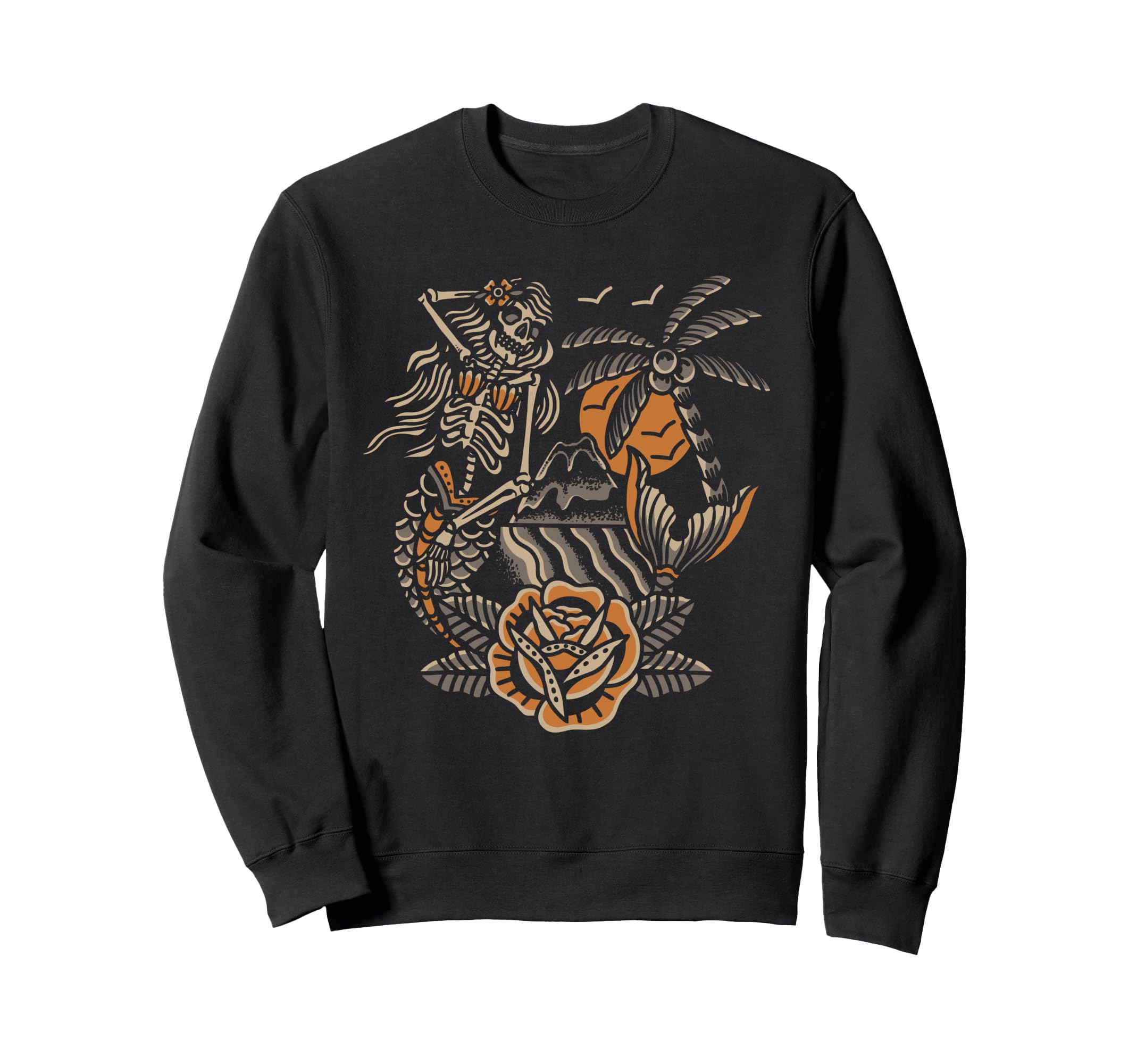 Mermaid Skeleton Traditional Sweatshirt - Streetwear Style for Adults - T-Shirt, Sweatshirt, Hoodie