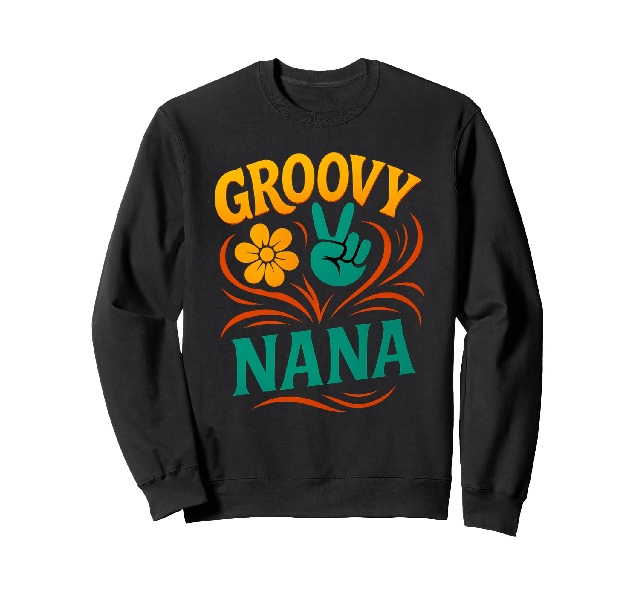 Groovy Nana Peace Sign Hippie Sweatshirt - Novelty Apparel for Adults - T-Shirt, Sweatshirt, Hoodie