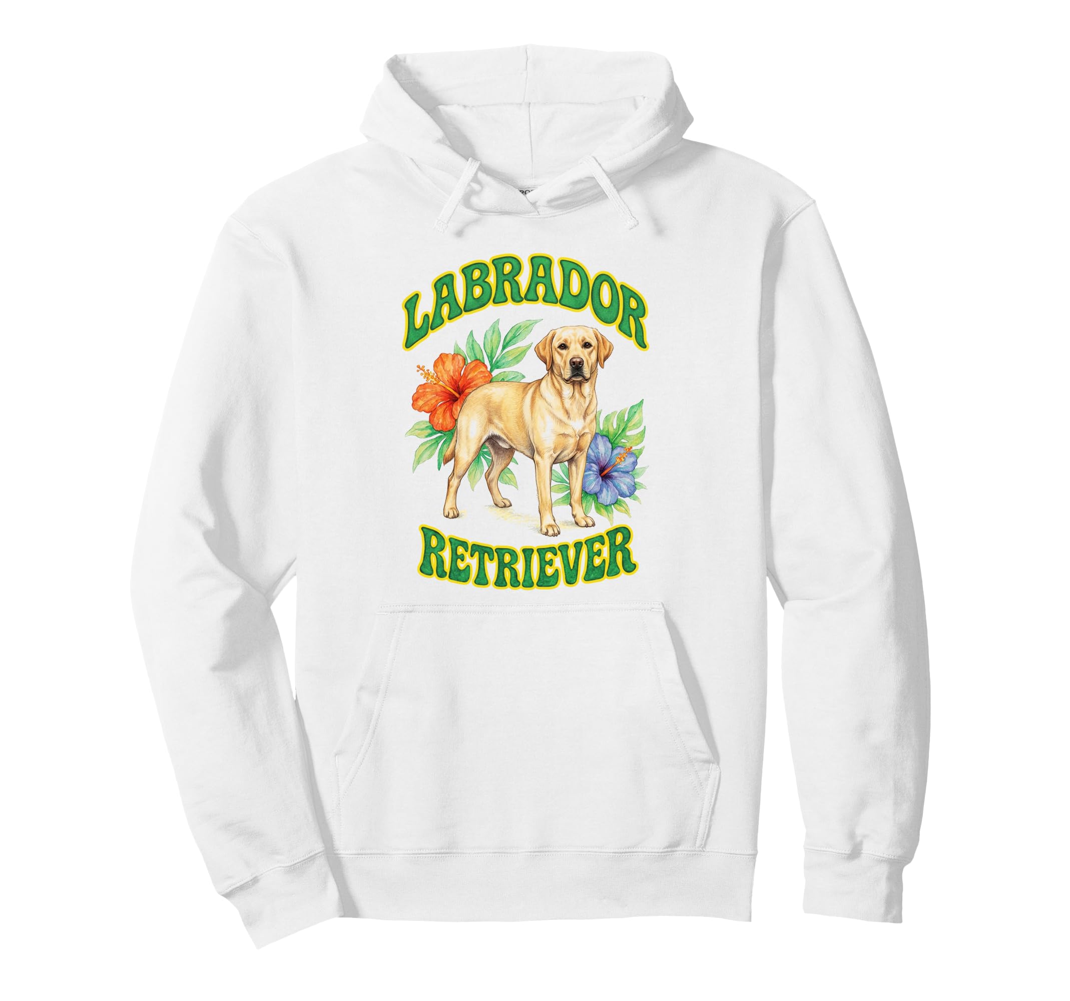 Labrador Retriever Groovy Floral Hoodie - Novelty Apparel Men Women - T-Shirt, Sweatshirt, Hoodie