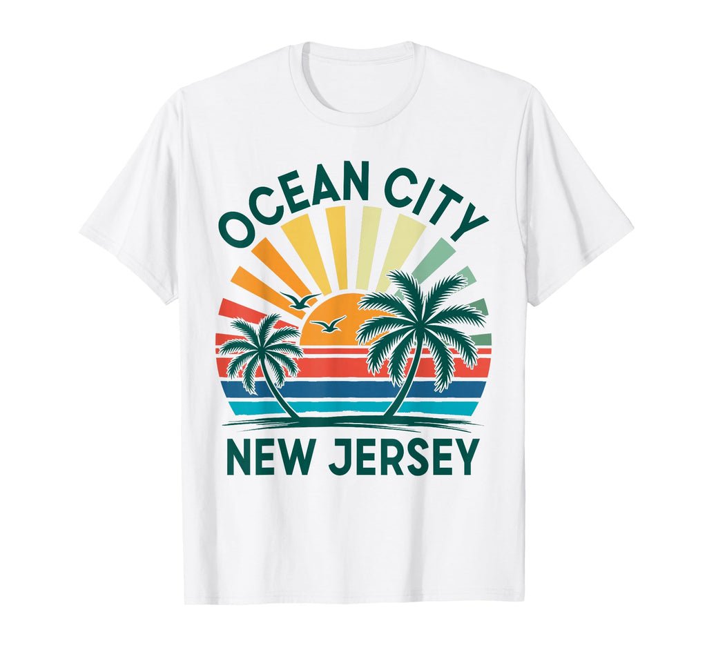 Ocean City Beach New Jersey Vacation Sunset T-Shirt - Trendy Graphic Unisex - T-Shirt, Sweatshirt, Hoodie