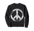 Distressed Peace Sign Disco Sweatshirt - Aesthetic Graphic Men Women - T-Shirt, Sweatshirt, Hoodie