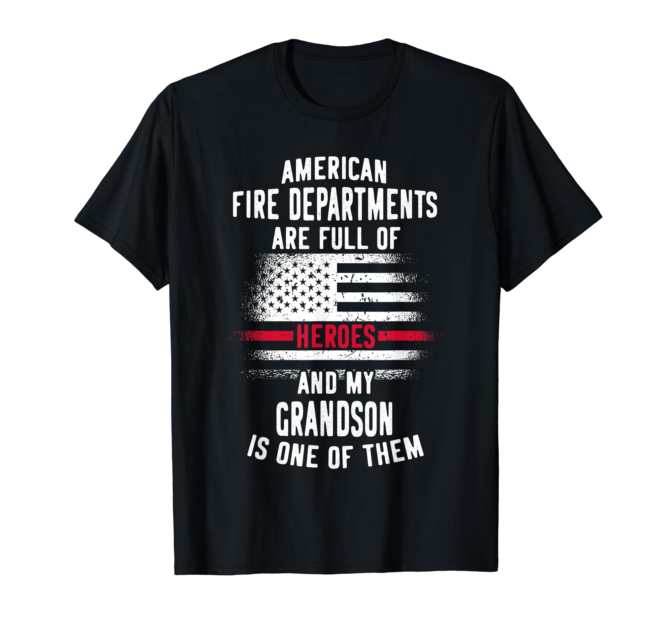 Thin Red Line Firefighter Distressed T-Shirt - Custom Art Print for Adults - T-Shirt, Sweatshirt, Hoodie