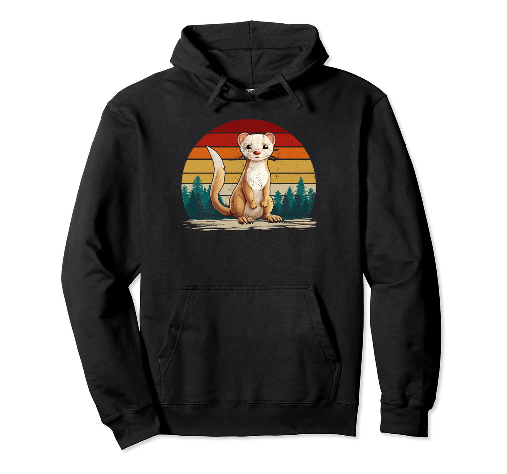 Weasel Lover Distressed Weasel Hoodie - Graphic Print for Adults - T-Shirt, Sweatshirt, Hoodie