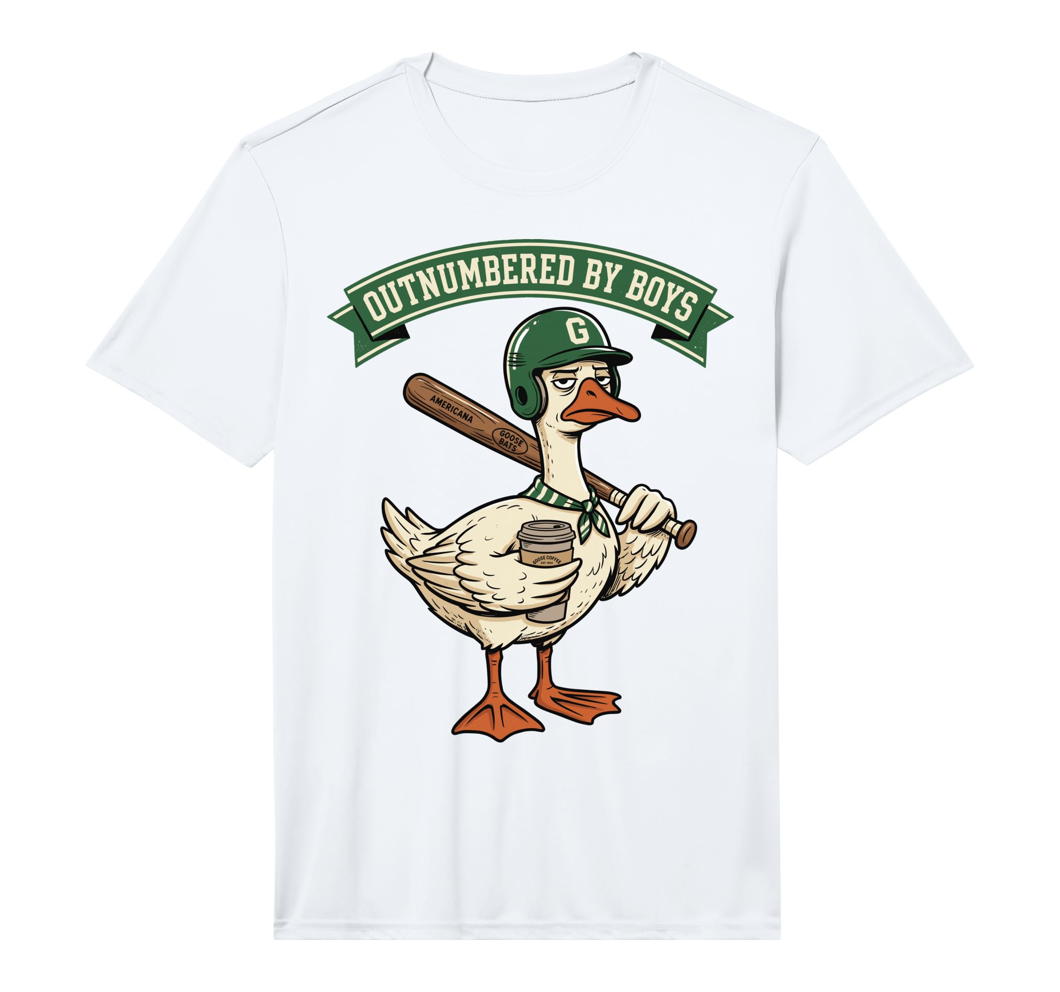 Outnumbered Mom Goose Baseball Mama T-Shirt - Unique Graphic Men Women - T-Shirt, Sweatshirt, Hoodie