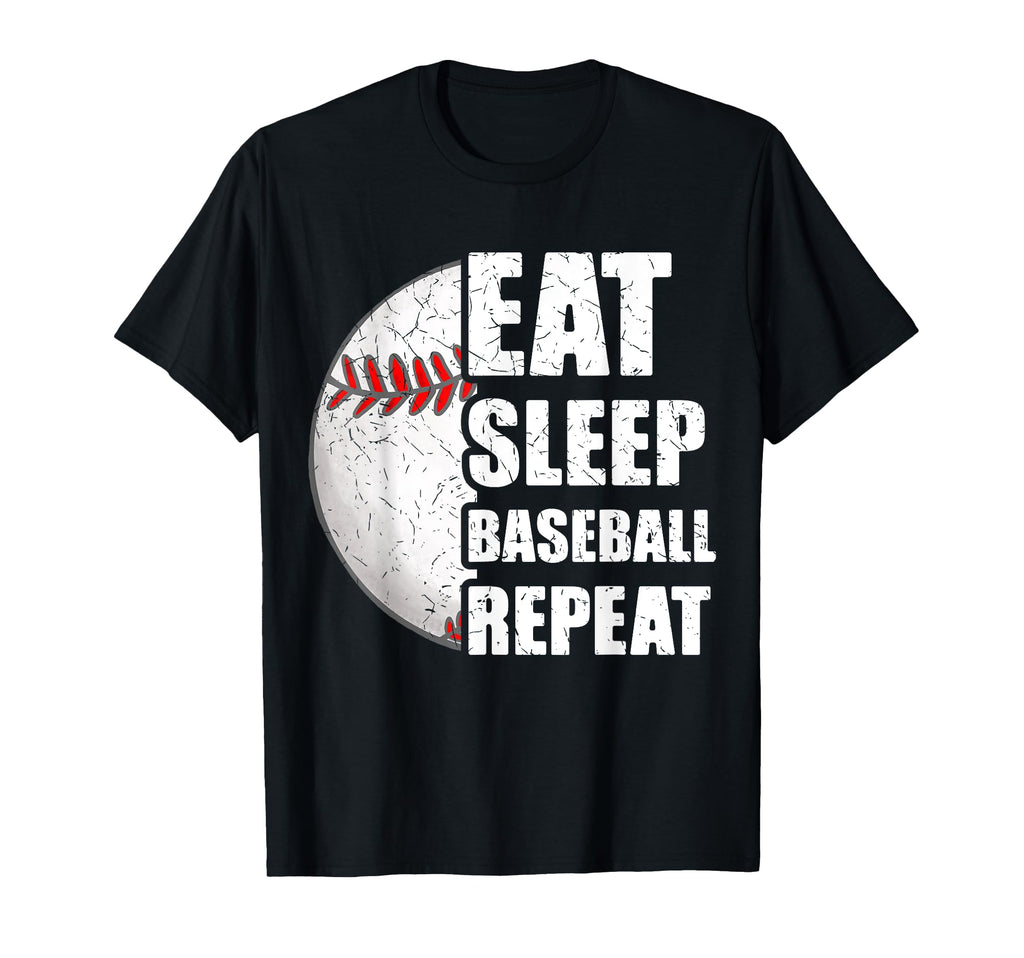Eat Sleep Baseball Repeat Baseball T-Shirt - Streetwear Style Men Women - T-Shirt, Sweatshirt, Hoodie