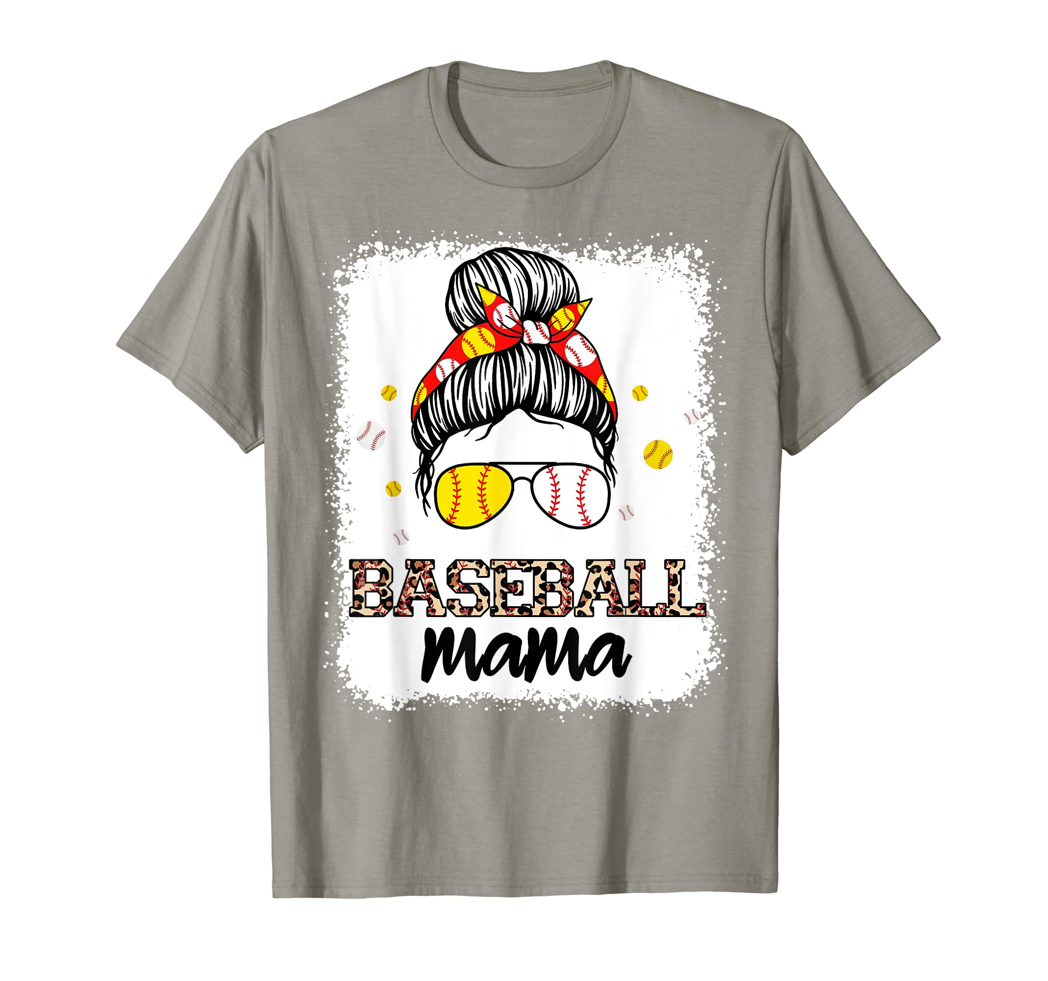 Baseball Mom Mama Messy Bun Mothers Day T-Shirt - Streetwear Style Unisex - T-Shirt, Sweatshirt, Hoodie