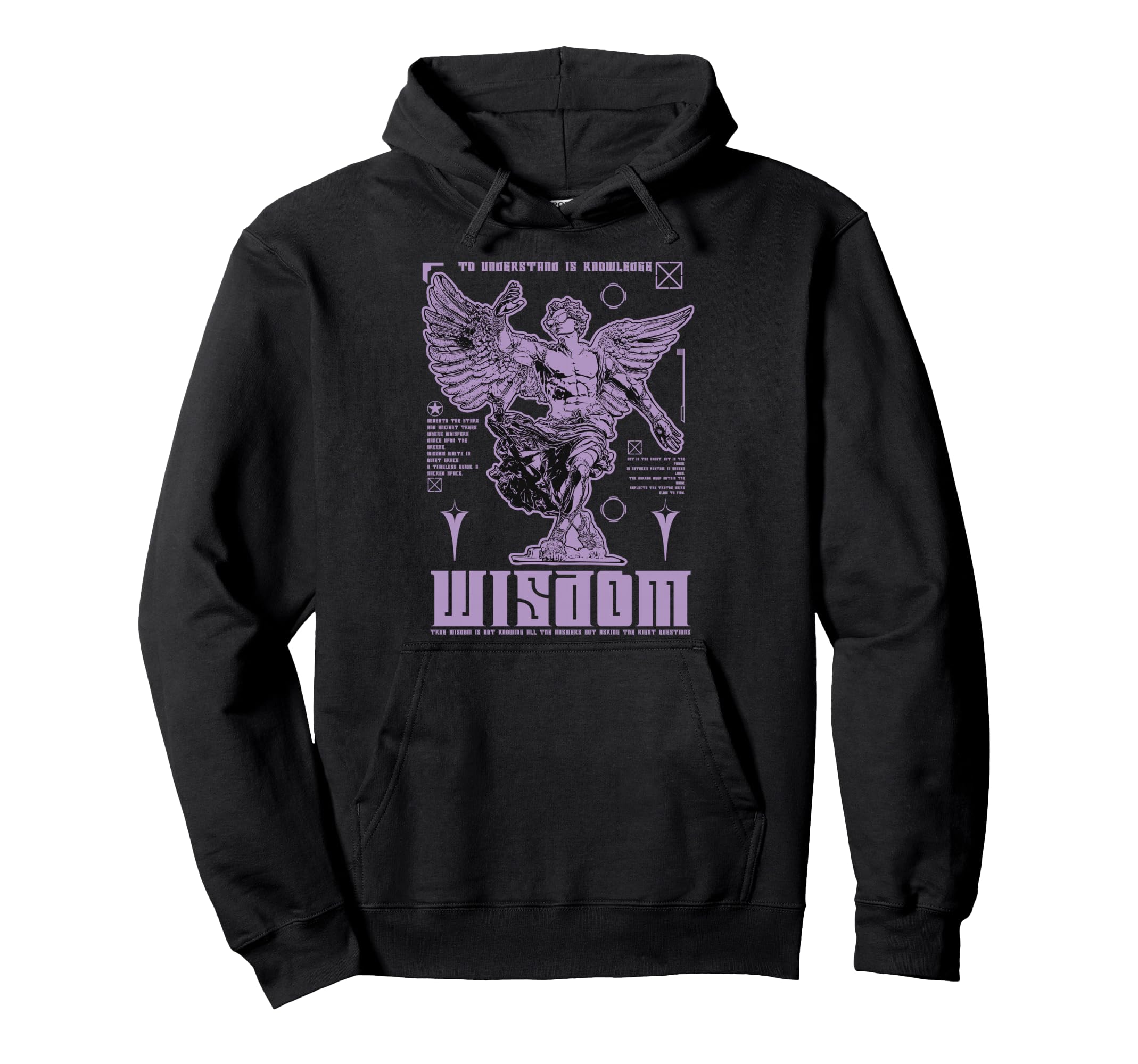Y2K Wisdom Bold Urban Graffiti Hoodie - Minimalist Print for Adults - T-Shirt, Sweatshirt, Hoodie