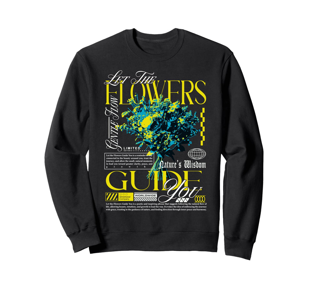 Y2K Flowers Bold Urban Graffiti Sweatshirt - Trendy Graphic Men Women - T-Shirt, Sweatshirt, Hoodie