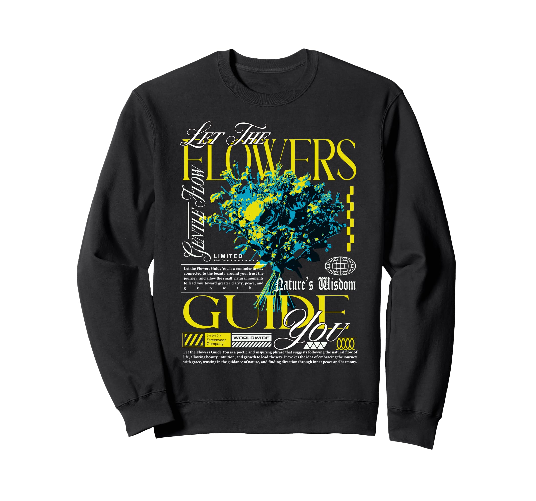 Y2K Flowers Bold Urban Graffiti Sweatshirt - Trendy Graphic Men Women - T-Shirt, Sweatshirt, Hoodie