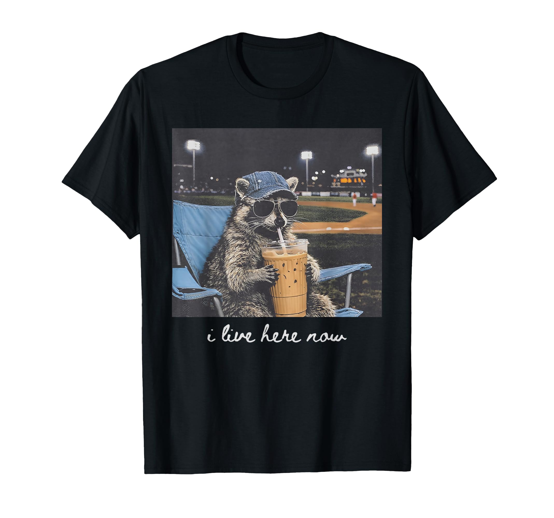 I Live Ballfield Now Raccoon T-Shirt - Aesthetic Graphic Men Women - T-Shirt, Sweatshirt, Hoodie