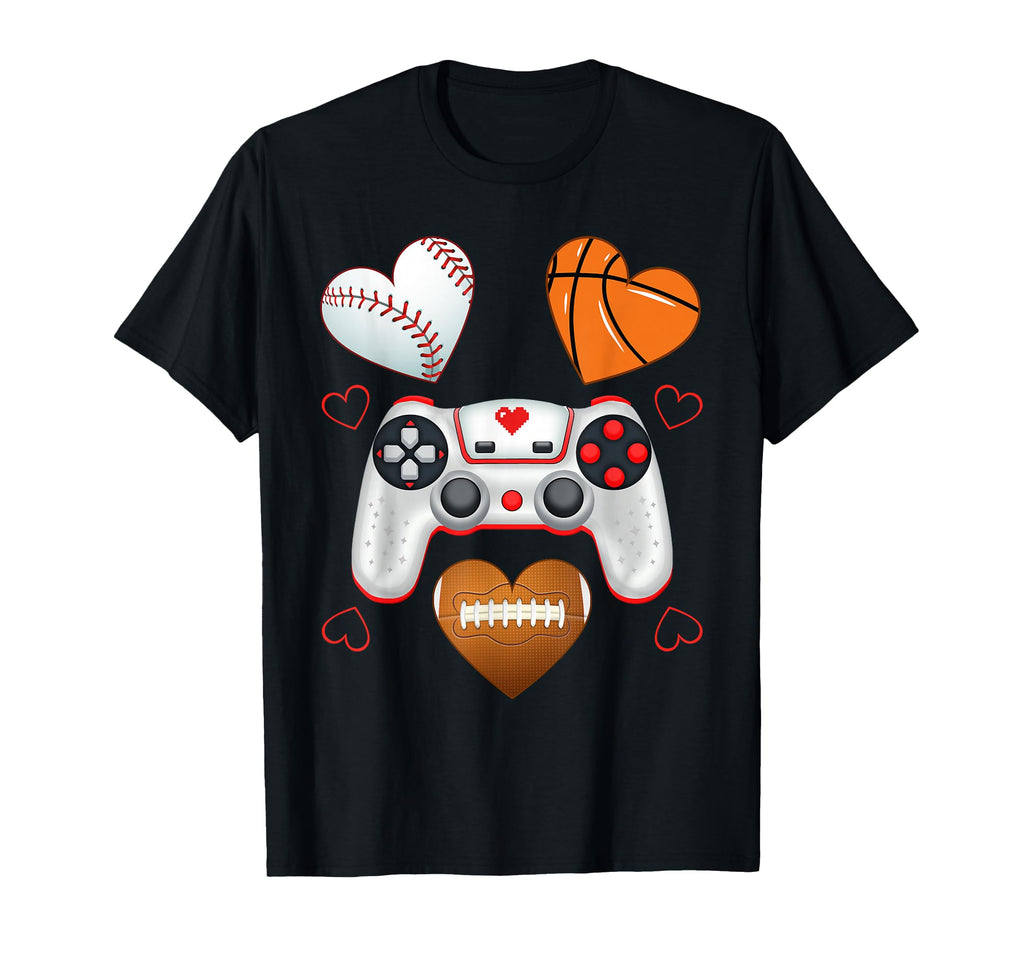 Valentines Day Hearts Gaming T-Shirt - Casual Everyday Wear Men Women - T-Shirt, Sweatshirt, Hoodie