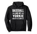 Baseball And My Yorkie Mama Dog Lover Hoodie - Aesthetic Graphic Men Women - T-Shirt, Sweatshirt, Hoodie