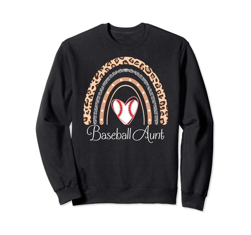 Baseball Aunt Boho Rainbow Sweatshirt - Fun Novelty Design for Adults - T-Shirt, Sweatshirt, Hoodie