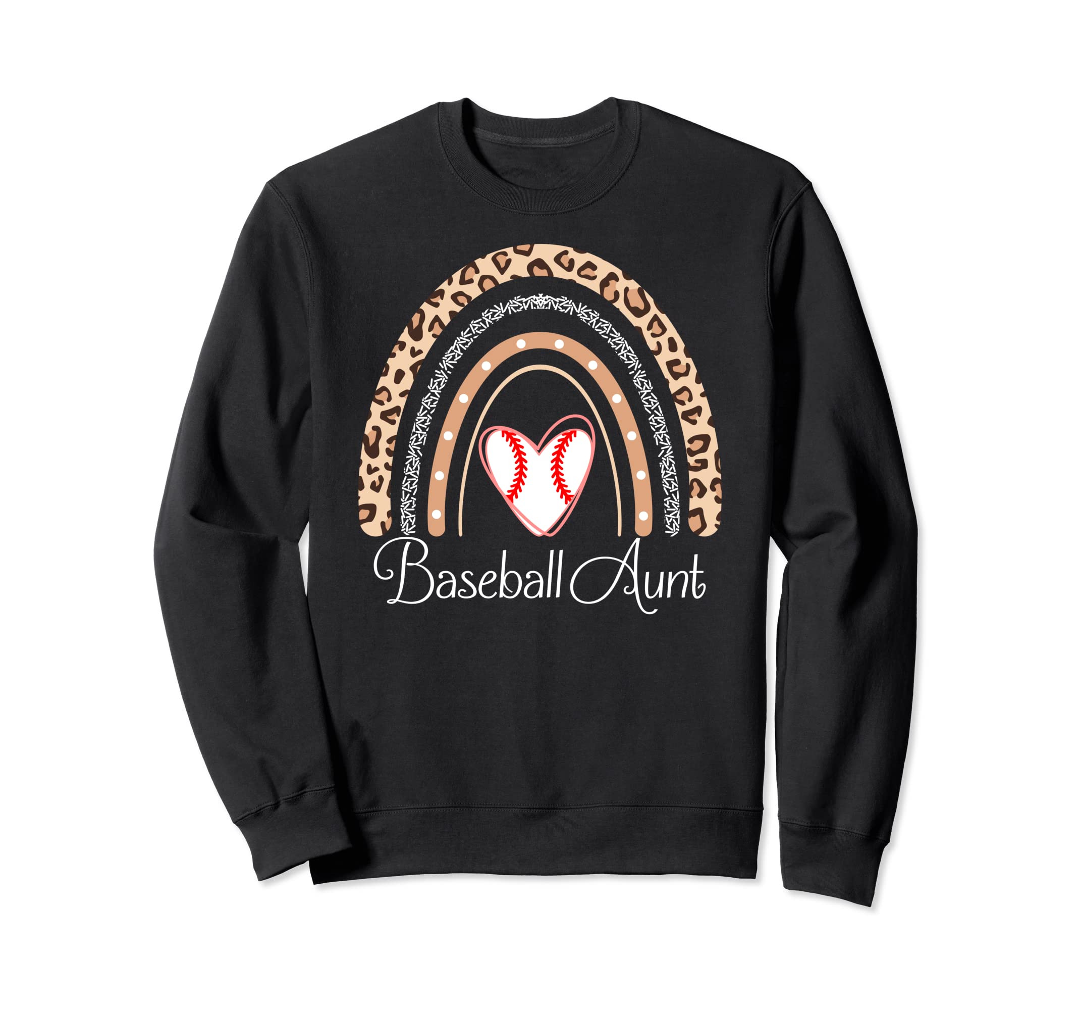 Baseball Aunt Boho Rainbow Sweatshirt - Fun Novelty Design for Adults - T-Shirt, Sweatshirt, Hoodie