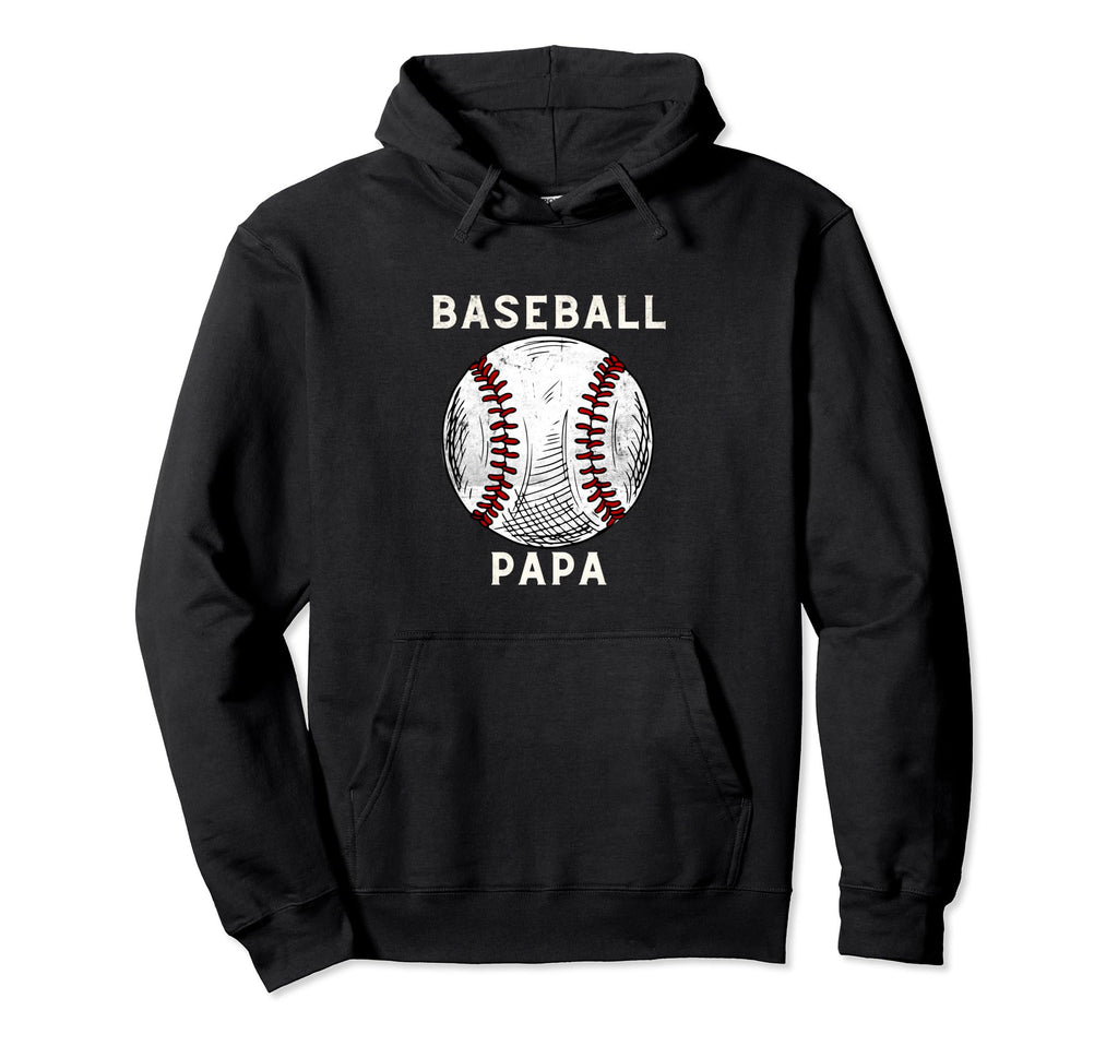 Baseball Papa Sports Baseball Player Dad Hoodie - Graphic Print Unisex - T-Shirt, Sweatshirt, Hoodie