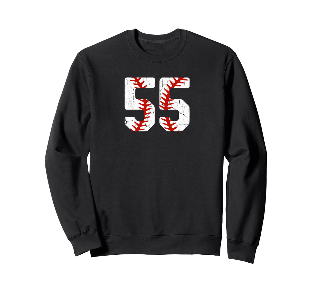 Baseball Player Jersey Number 55 55 Sweatshirt - Trendy Graphic Unisex - T-Shirt, Sweatshirt, Hoodie