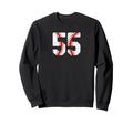 Baseball Player Jersey Number 55 55 Sweatshirt - Trendy Graphic Unisex - T-Shirt, Sweatshirt, Hoodie