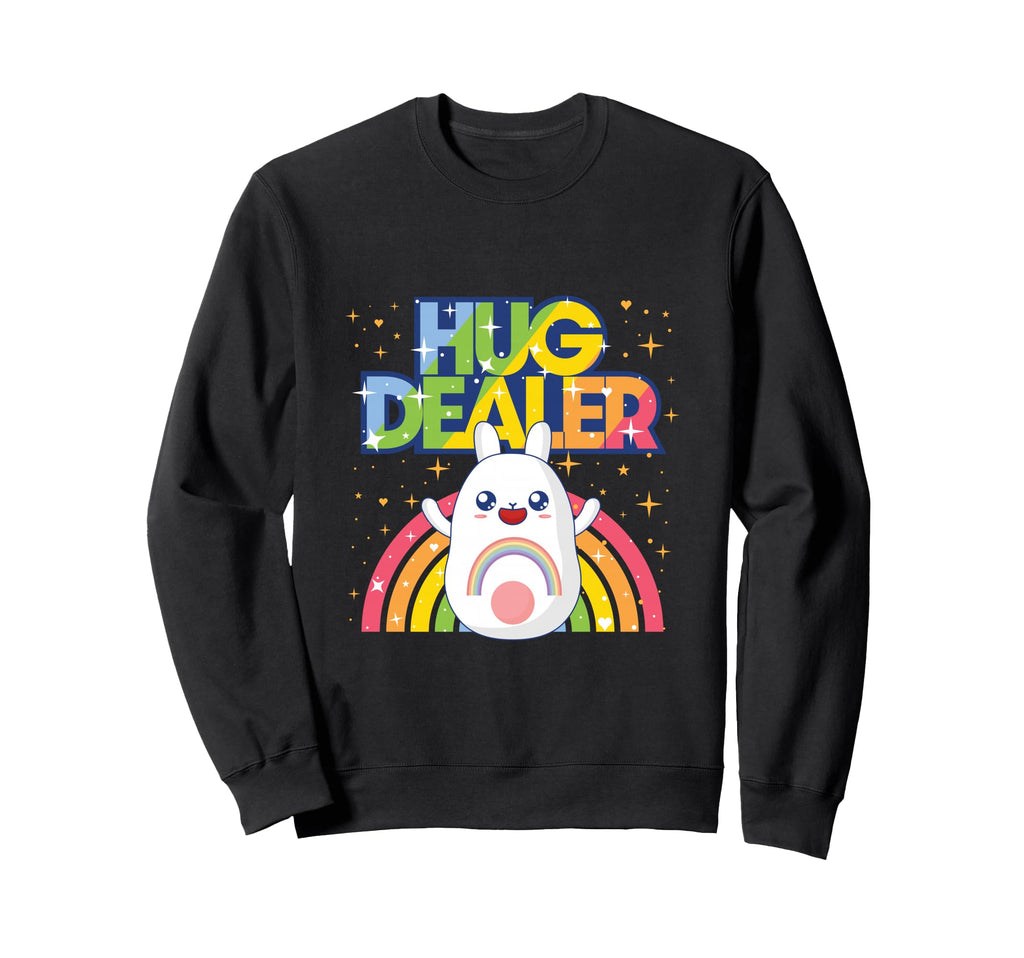 Bunny Hug Dealer Rainbow Cartoon Sweatshirt - Custom Art Print Men Women - T-Shirt, Sweatshirt, Hoodie
