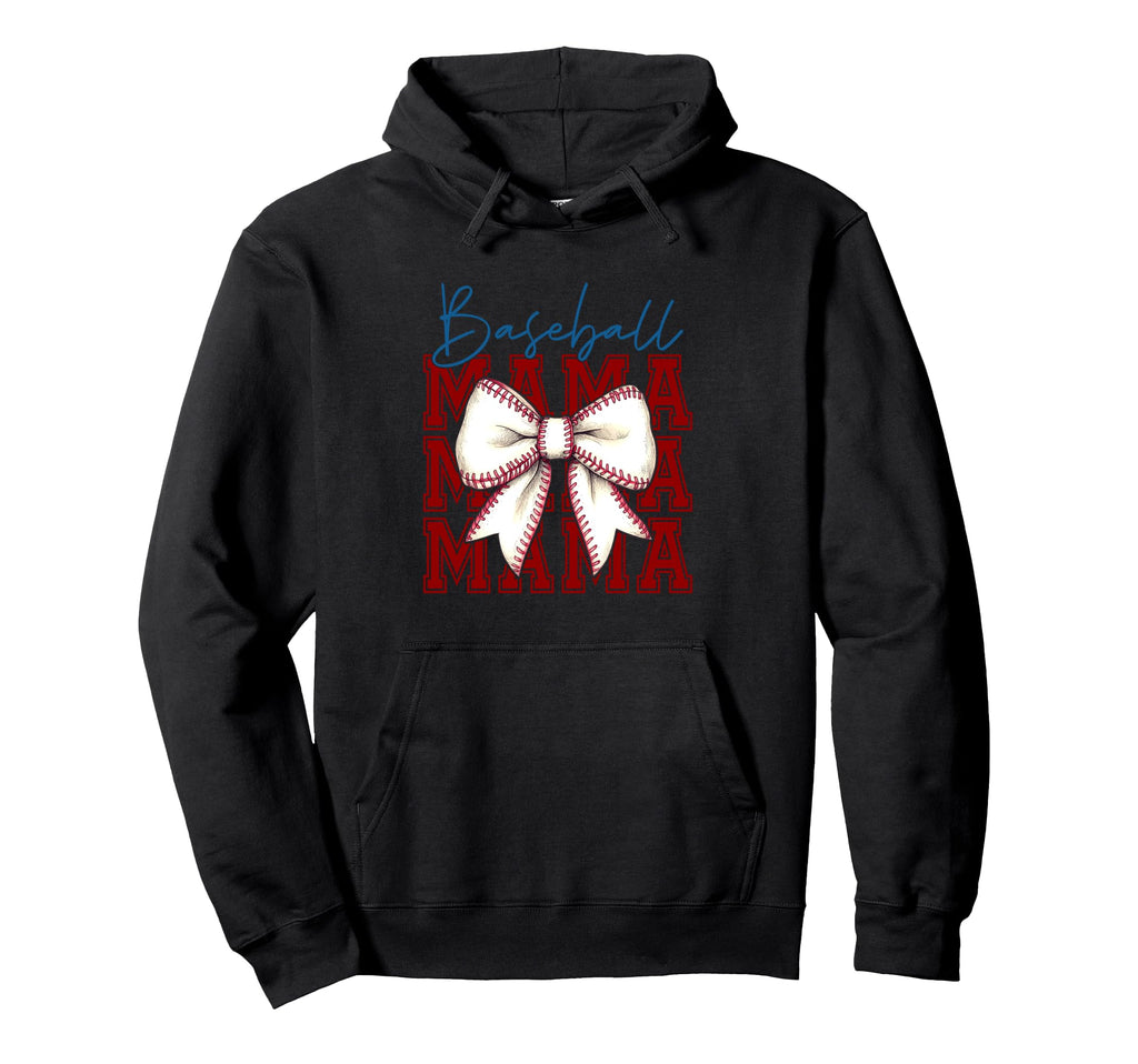 Baseball Mama Bow Unique Hoodie - Casual Everyday Wear Unisex - T-Shirt, Sweatshirt, Hoodie