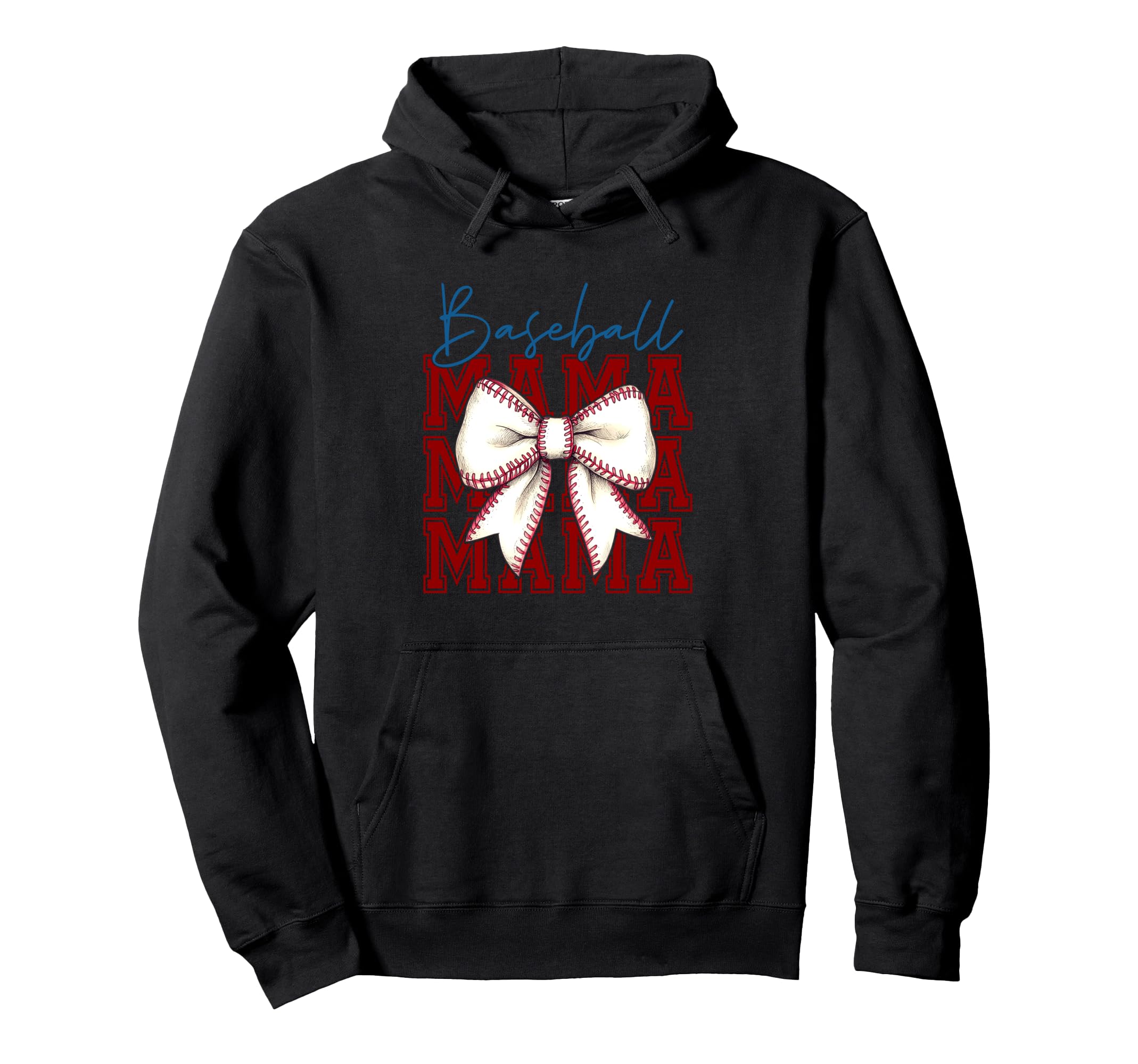 Baseball Mama Bow Unique Hoodie - Casual Everyday Wear Unisex - T-Shirt, Sweatshirt, Hoodie