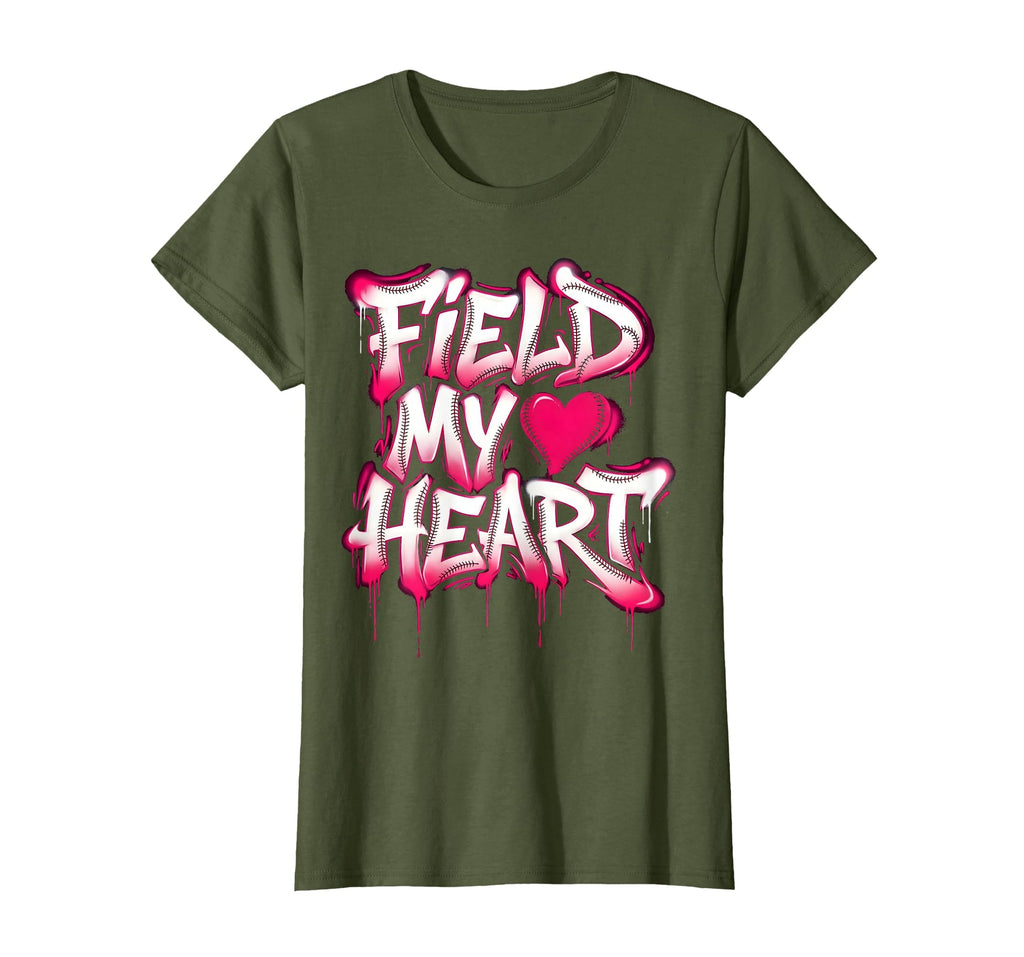 Field My Heart Baseball Mom T-Shirt - Aesthetic Graphic for Adults - T-Shirt, Sweatshirt, Hoodie