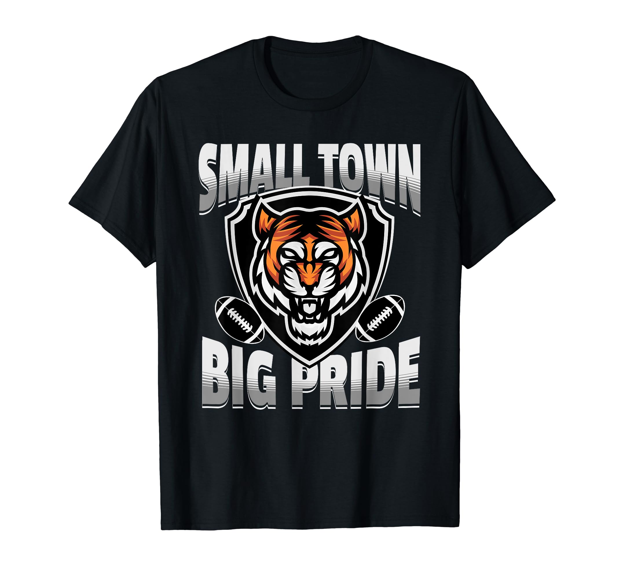 Tigers Mascot Football Small Town T-Shirt - Minimalist Print for Adults - T-Shirt, Sweatshirt, Hoodie