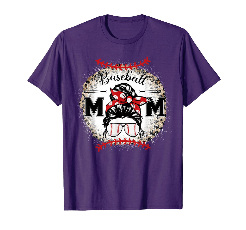 Baseball Mom Leopard Happy Mothers Day T-Shirt - Graphic Print for Adults - T-Shirt, Sweatshirt, Hoodie
