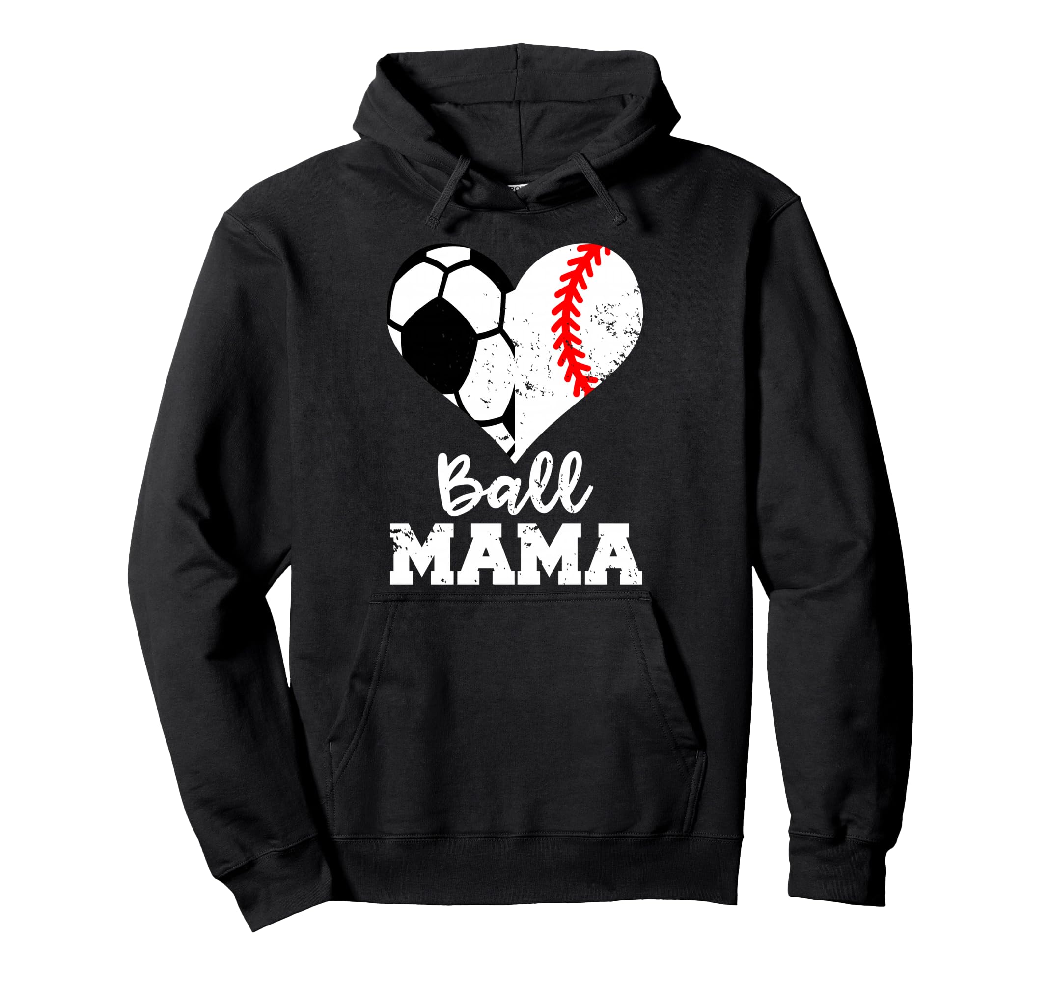 Ball Mama Funny Soccer Baseball Hoodie - Casual Everyday Wear for Adults - T-Shirt, Sweatshirt, Hoodie