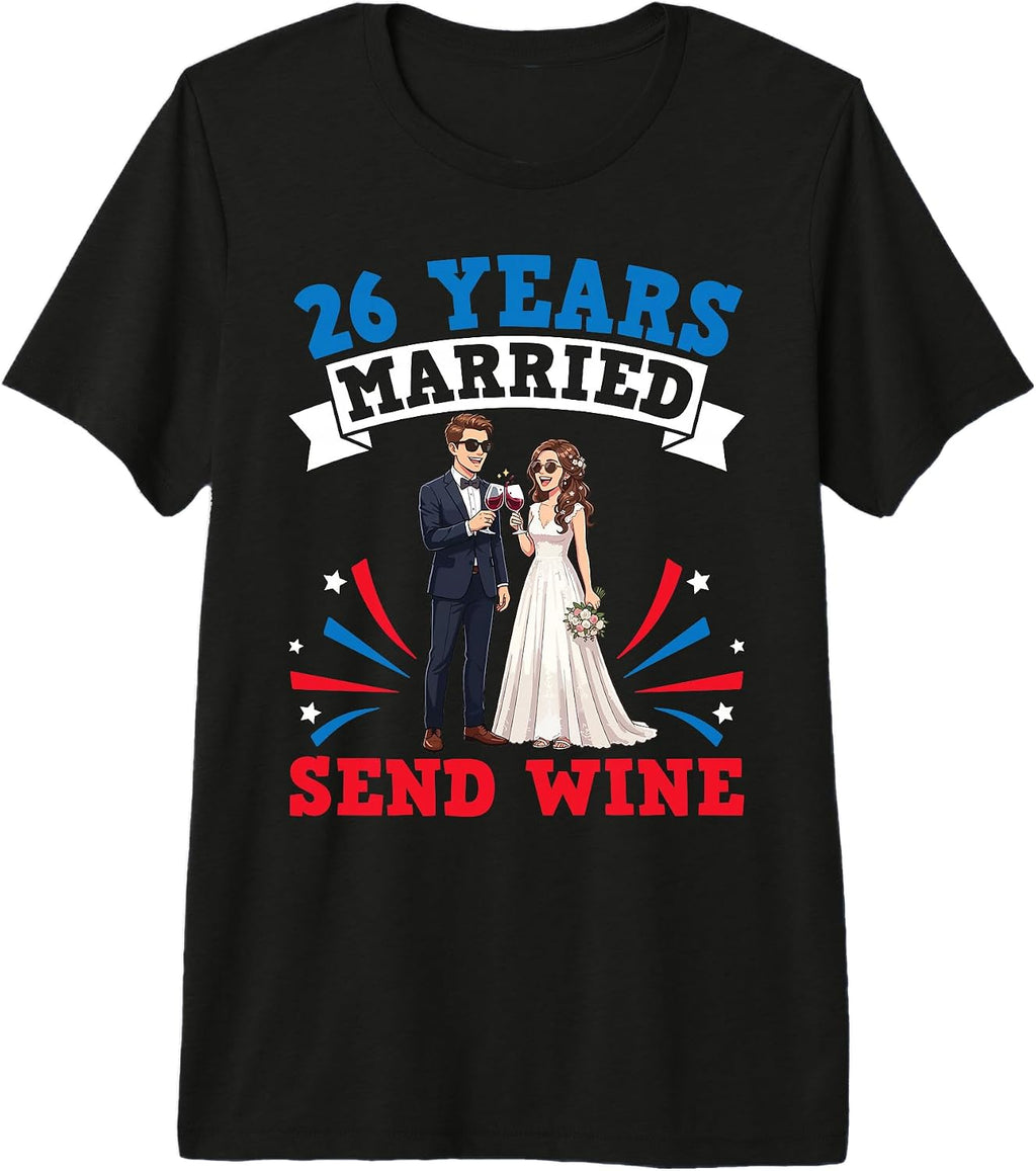 S1Shop Husband Wife 26 Years Together - Adult & Kids T-Shirts, Sweatshirts & Hoodies apparel design preview 1