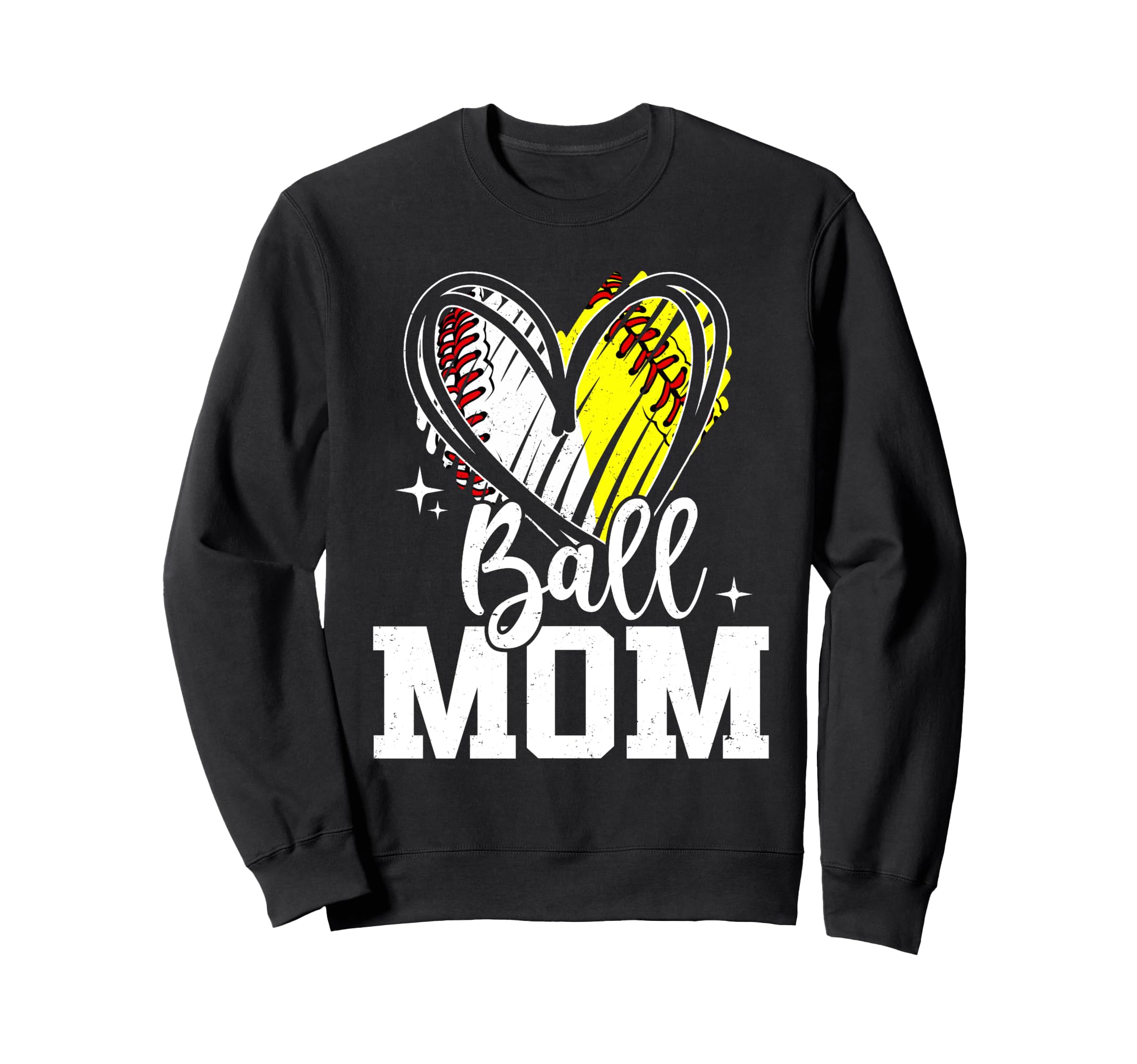 Ball Mom Softball Baseball Mom Sweatshirt - Graphic Print for Adults - T-Shirt, Sweatshirt, Hoodie