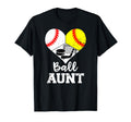 Ball Aunt Heart Funny Baseball T-Shirt - Trendy Graphic for Adults - T-Shirt, Sweatshirt, Hoodie