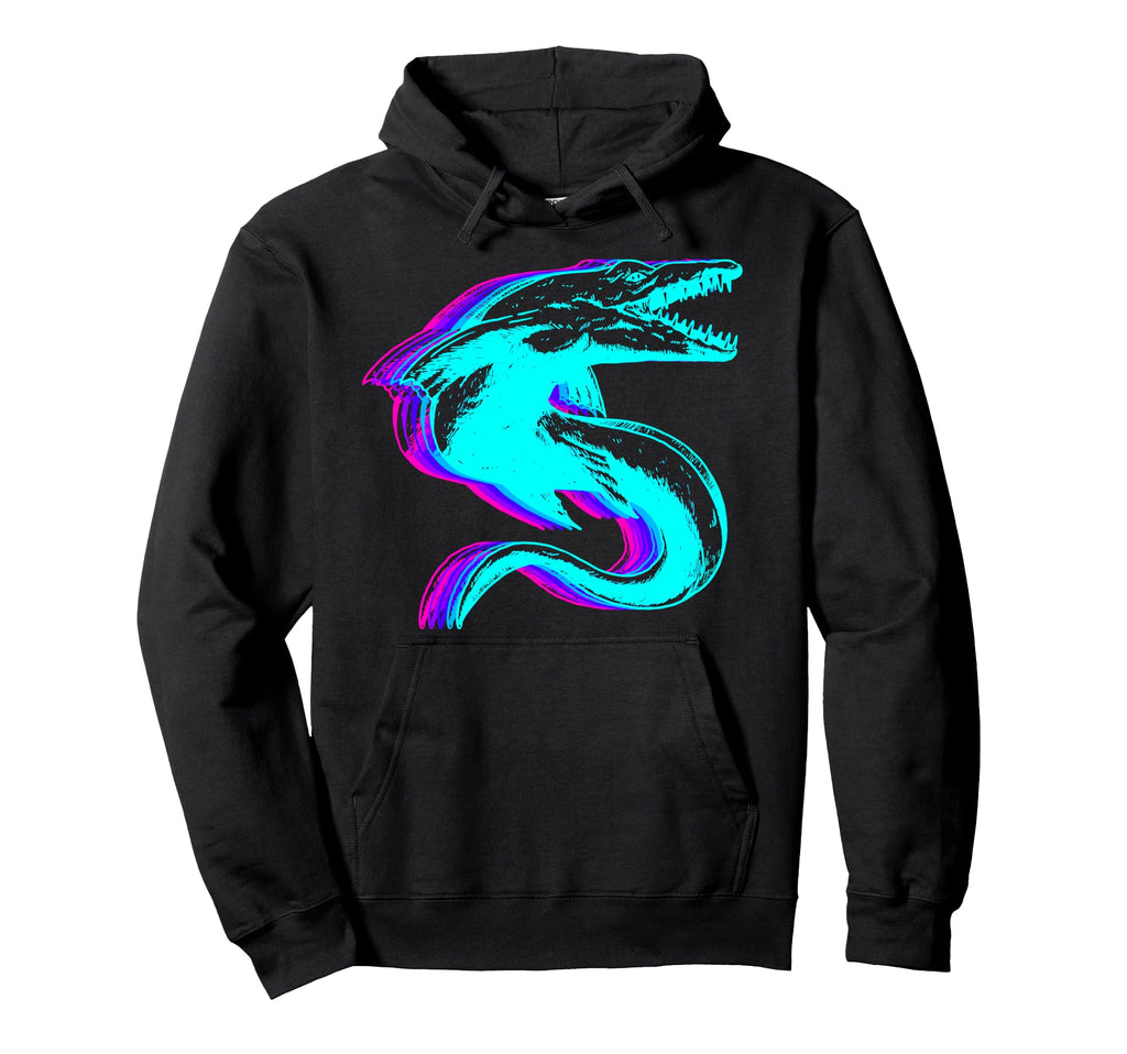 Mosasaurus Dinosaur Vaporwave Hoodie - Fun Novelty Design Unisex - T-Shirt, Sweatshirt, Hoodie