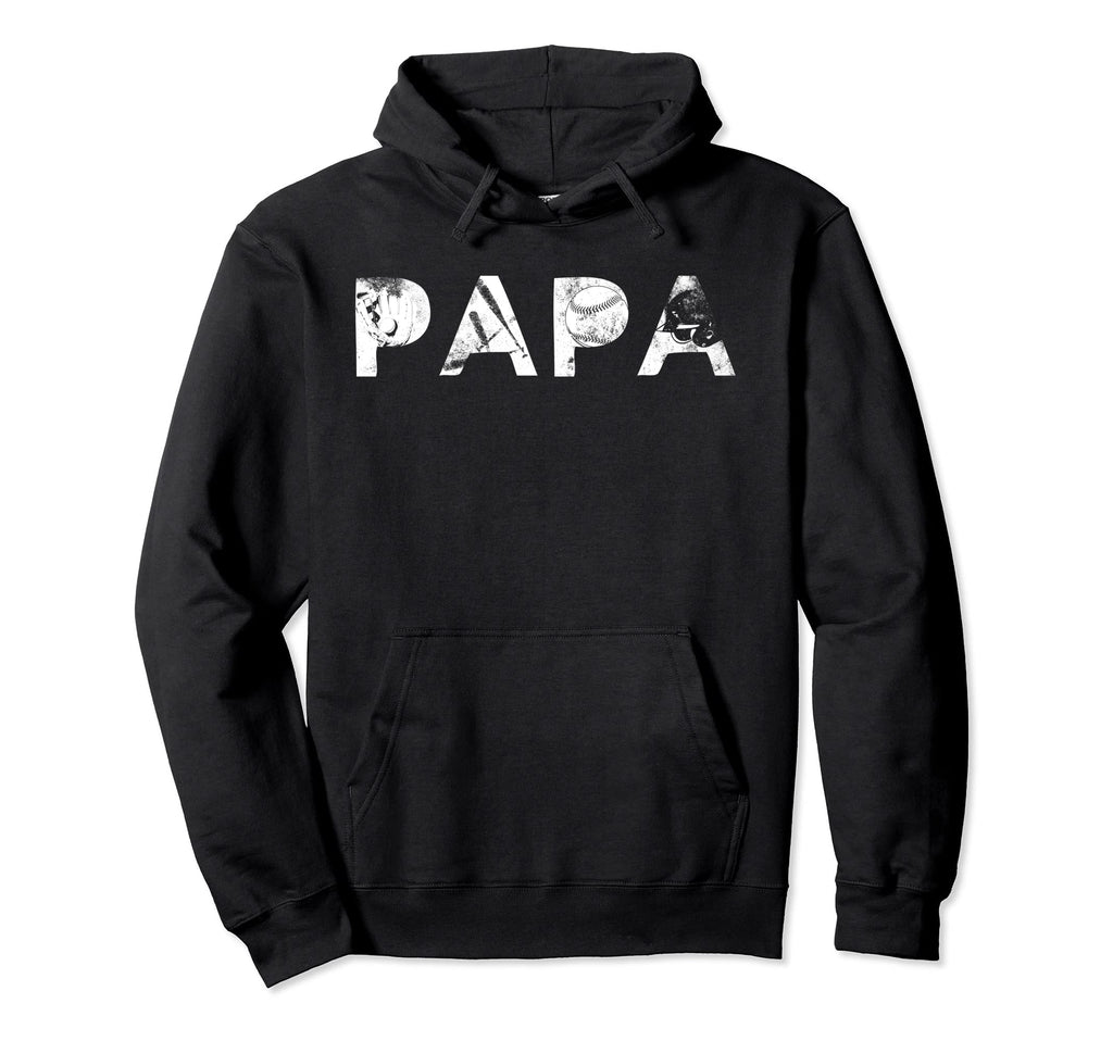 Baseball Player Papa Dad Great Father Hoodie - Trendy Graphic Unisex - T-Shirt, Sweatshirt, Hoodie