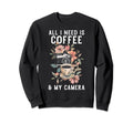 Coffee Camera Photographer Sweatshirt - Casual Everyday Wear Unisex - T-Shirt, Sweatshirt, Hoodie