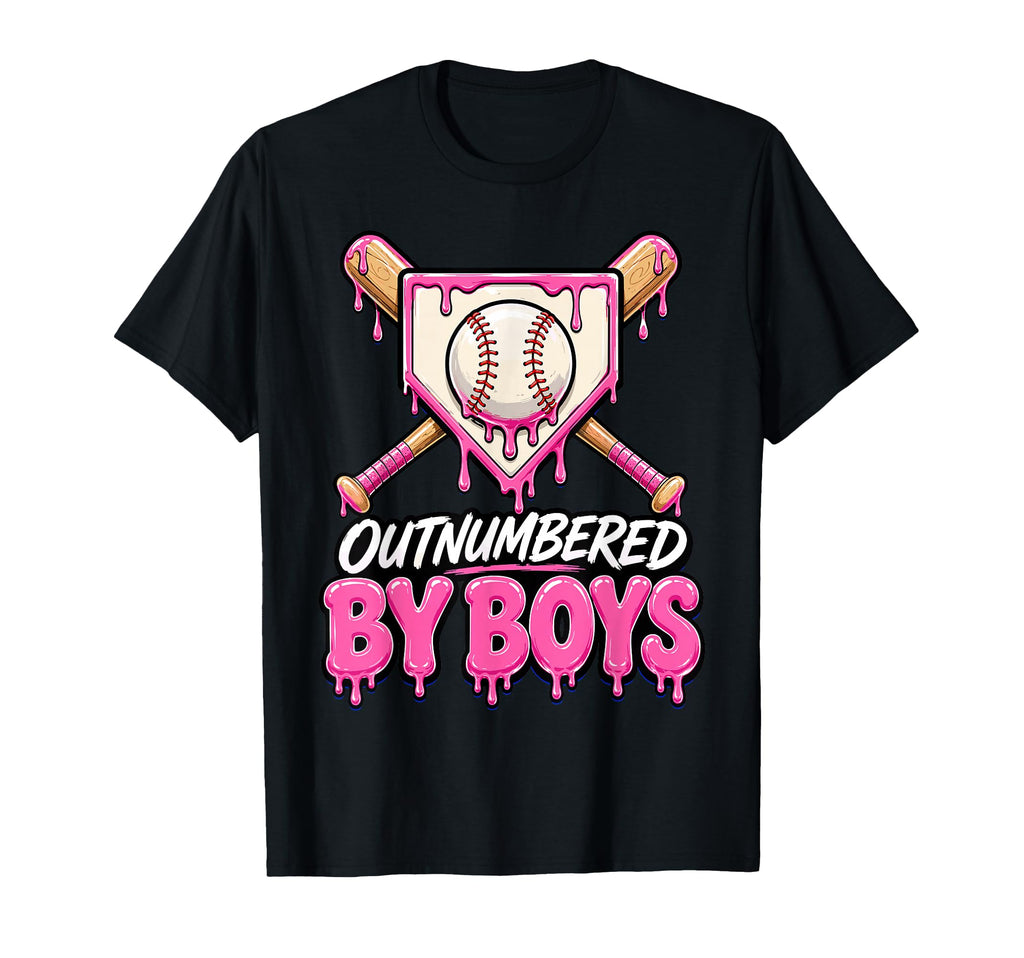 Baseball Mom Funny Outnumbered Drip T-Shirt - Novelty Apparel for Adults - T-Shirt, Sweatshirt, Hoodie