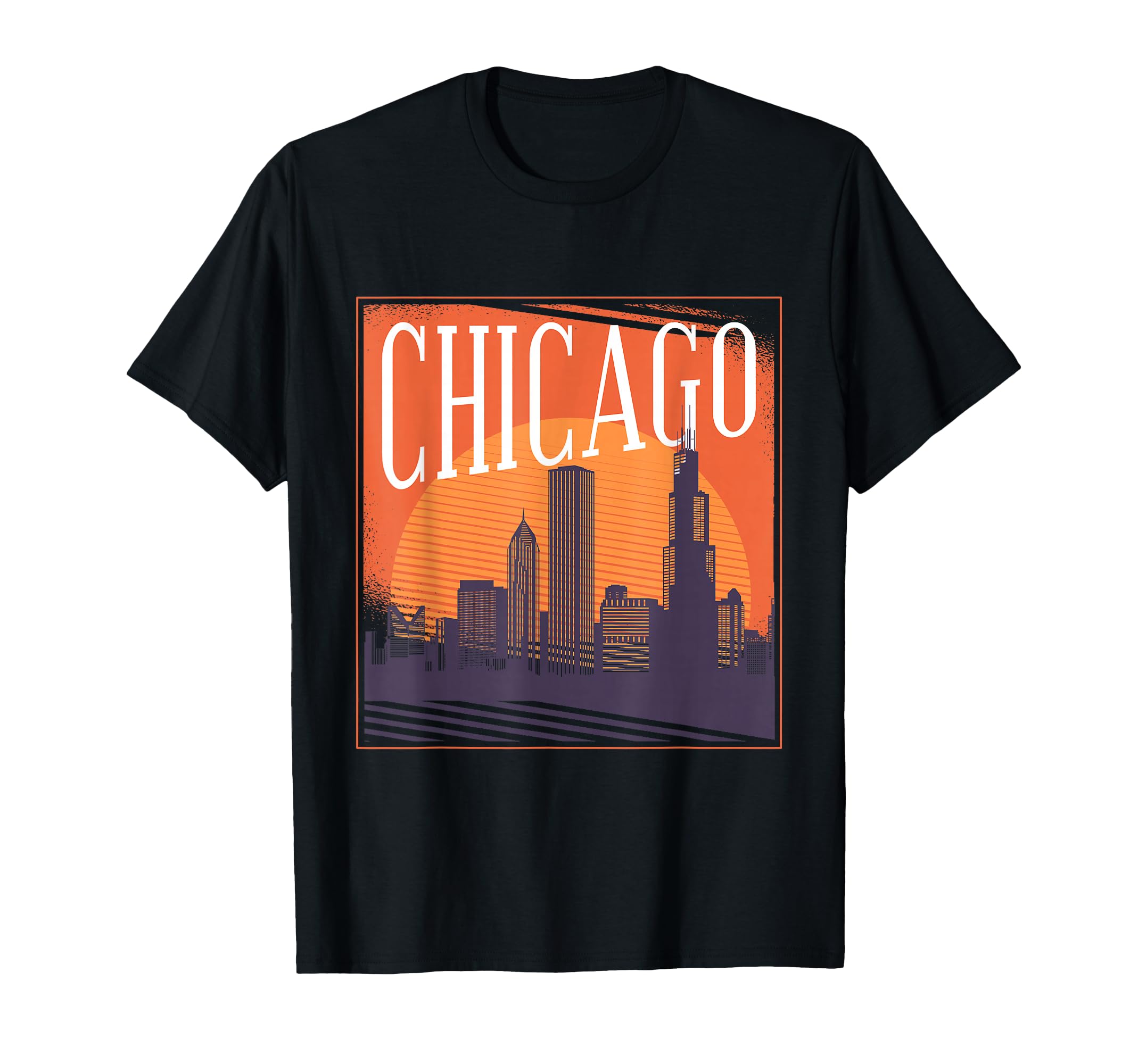 Chicago Skyline Illinois Souvenir T-Shirt - Streetwear Style for Adults - T-Shirt, Sweatshirt, Hoodie