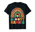 Groovy Nannie Rainbow Colorful Flowers Mom T-Shirt - Unique Graphic Unisex - T-Shirt, Sweatshirt, Hoodie