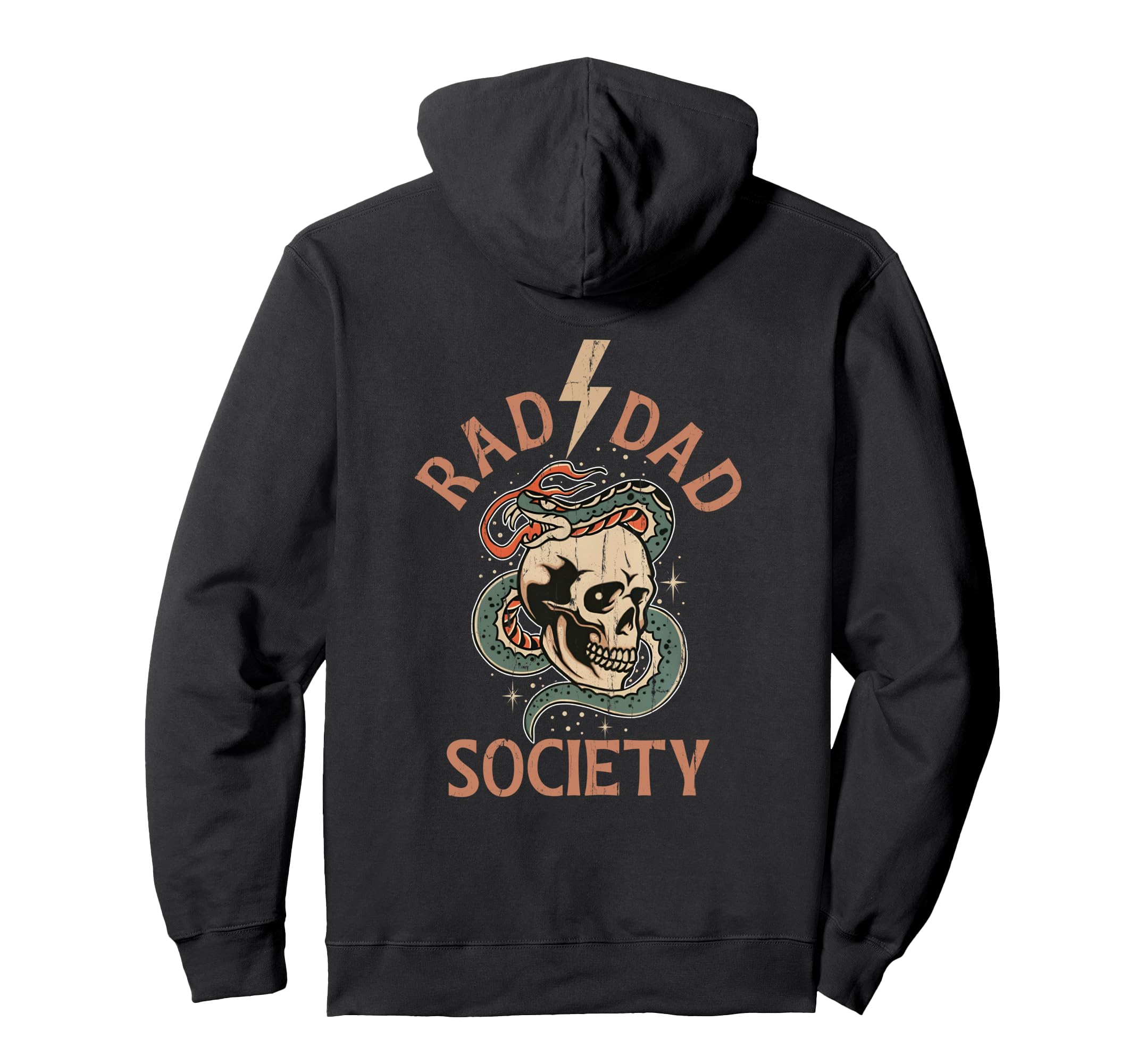 Rad Dad Society Dad Club Dad Life Back Hoodie - Minimalist Print Unisex - T-Shirt, Sweatshirt, Hoodie