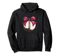 Baseball Coquette Bow Baseball Mom Hoodie - Unique Graphic Unisex - T-Shirt, Sweatshirt, Hoodie