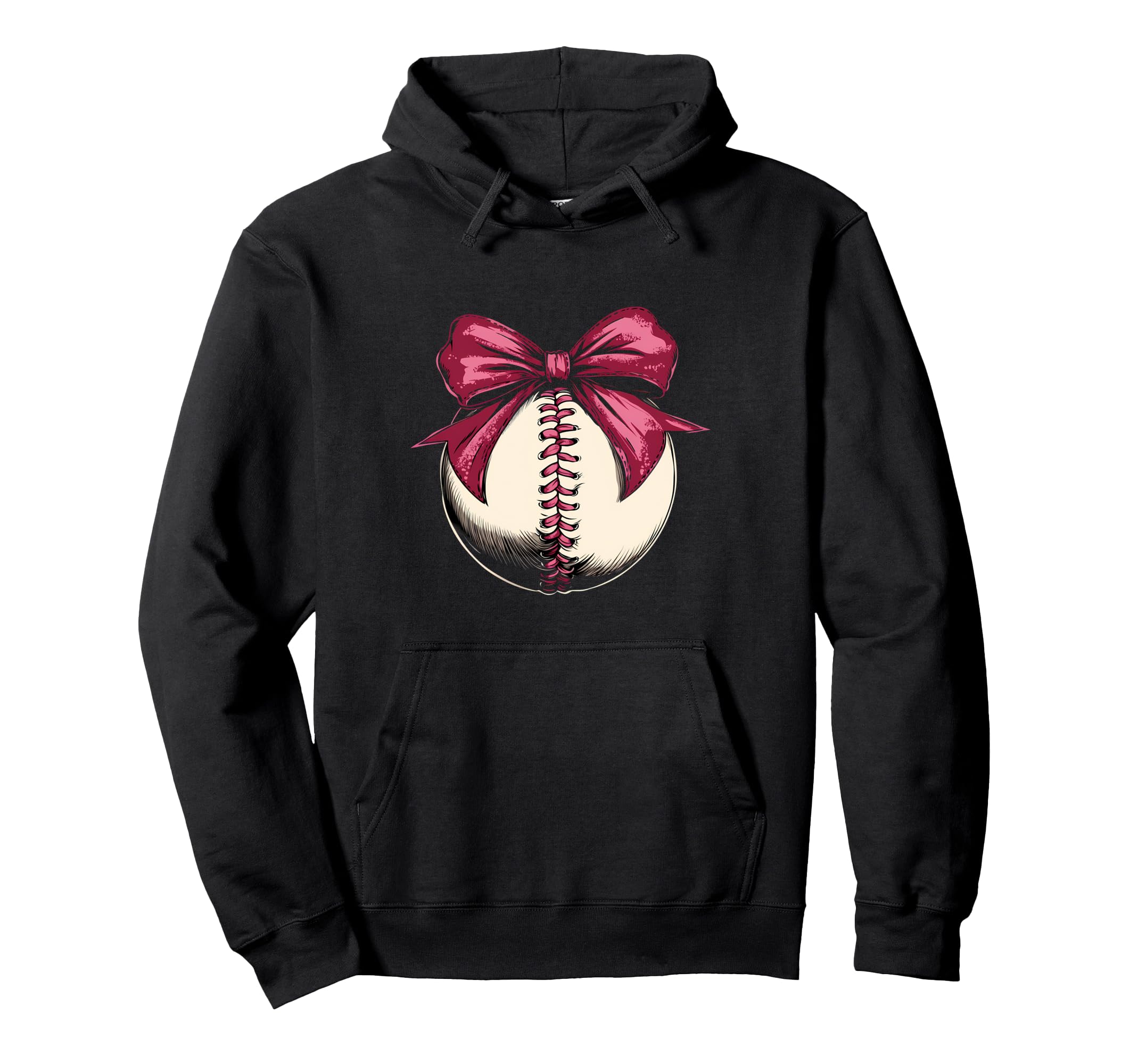 Baseball Coquette Bow Baseball Mom Hoodie - Unique Graphic Unisex - T-Shirt, Sweatshirt, Hoodie