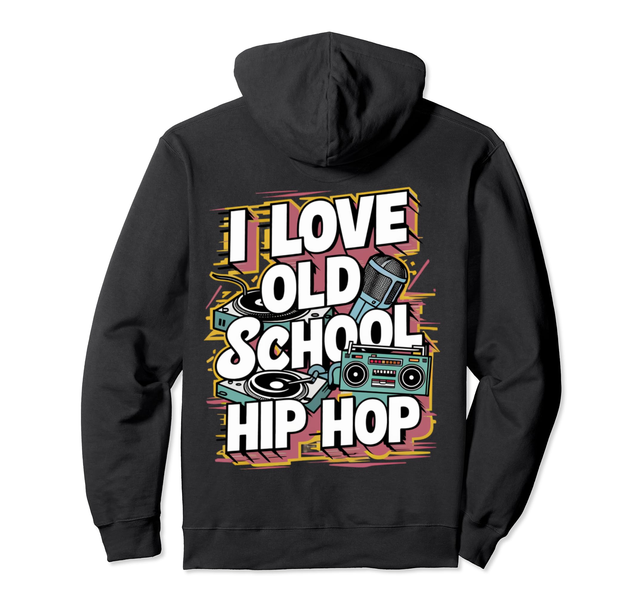 I Love Old School Hip Hop Urban Rap Hoodie - Minimalist Print Men Women - T-Shirt, Sweatshirt, Hoodie