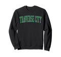 Traverse City Mi Distressed Green Sweatshirt - Aesthetic Graphic Men Women - T-Shirt, Sweatshirt, Hoodie
