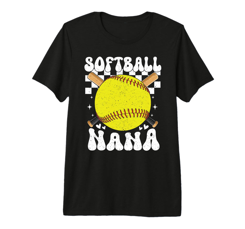 Softball Nana Groovy Game Day Baseball T-Shirt - Novelty Apparel Unisex - T-Shirt, Sweatshirt, Hoodie