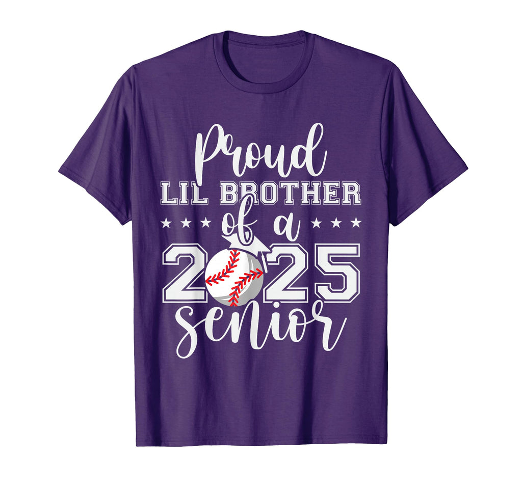 Proud Lil Brother 2025 Senior Baseball T-Shirt - Novelty Apparel Men Women - T-Shirt, Sweatshirt, Hoodie