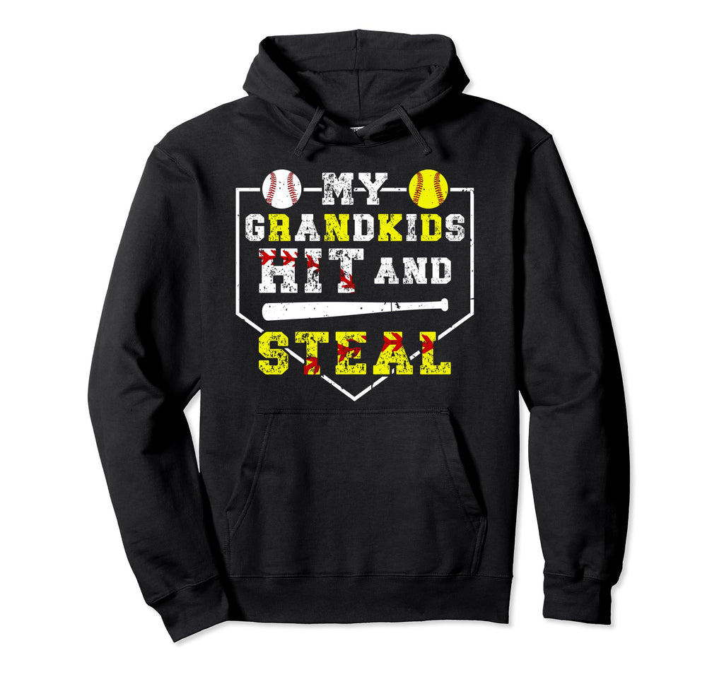 My Grandkids Hit And Steal Softball Hoodie - Graphic Print Men Women - T-Shirt, Sweatshirt, Hoodie