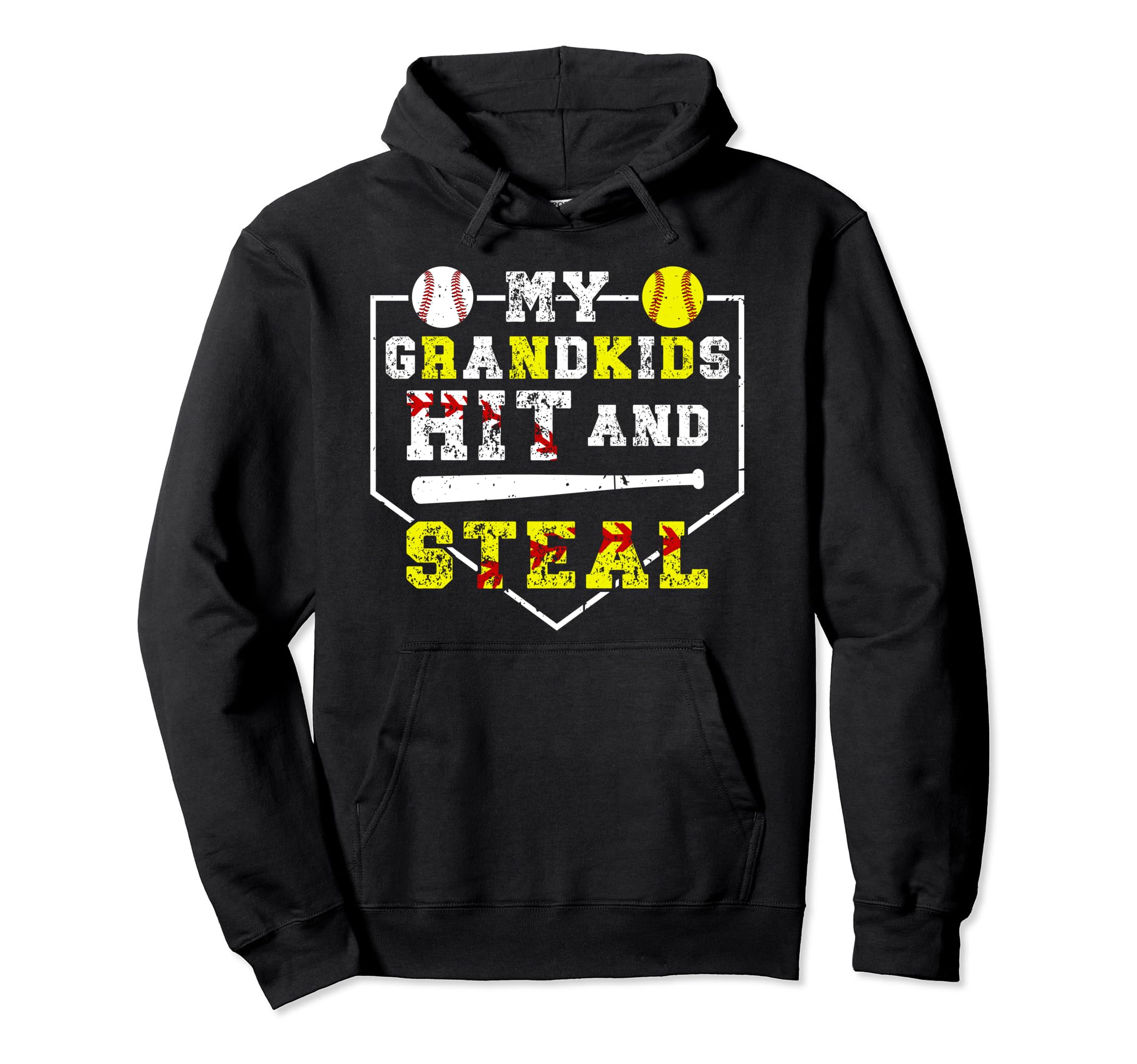My Grandkids Hit And Steal Softball Hoodie - Graphic Print Men Women - T-Shirt, Sweatshirt, Hoodie